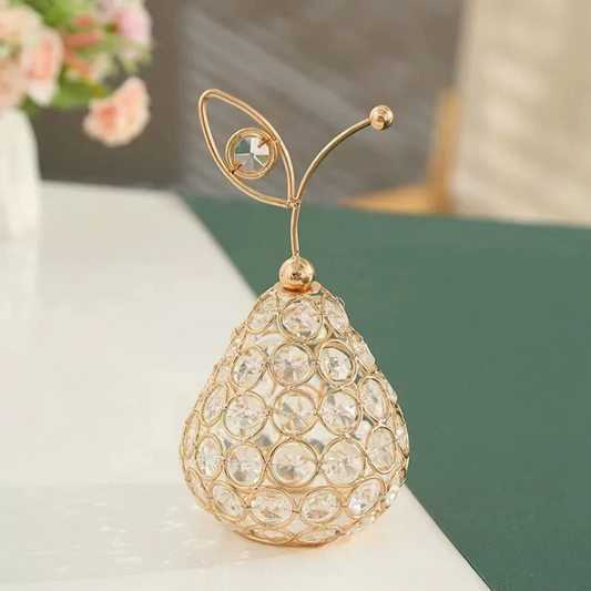 Crystal Fruit Ornaments Bling Rhinestone Mini Decor for Home & Photography Props
