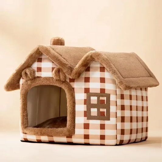 Foldable Warm Dog & Cat Bed Winter Kennel Nest for Small & Medium Pets