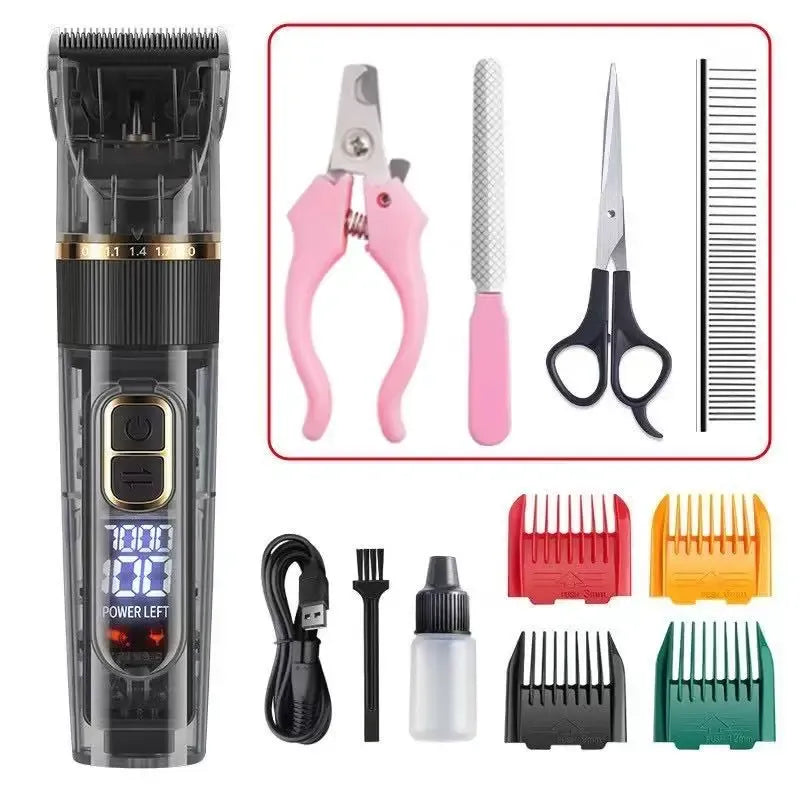 FurWish™ Cordless Dog Clippers – IPX7 Waterproof Grooming Trimmer Set