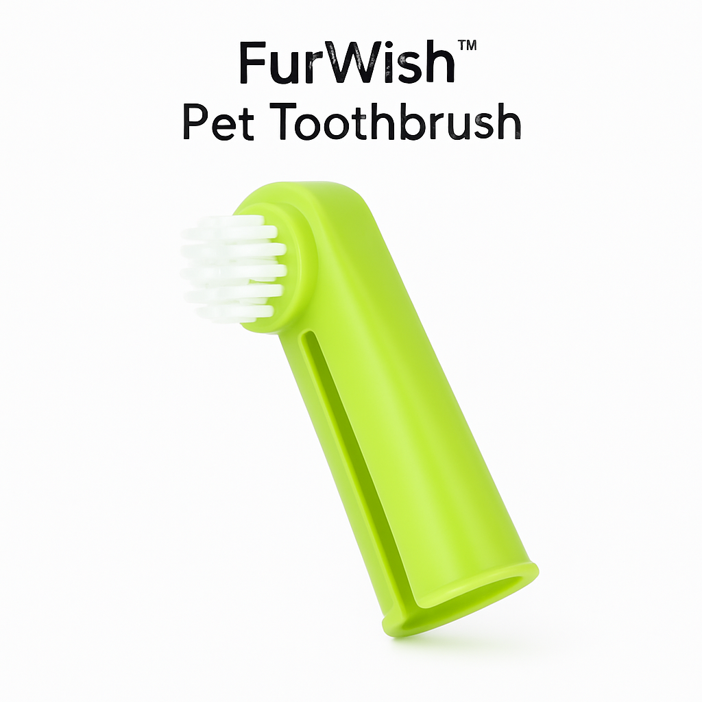 Furwish™ 3-Piece Pet Toothbrush Set – Finger & Dual-Head Brushes
