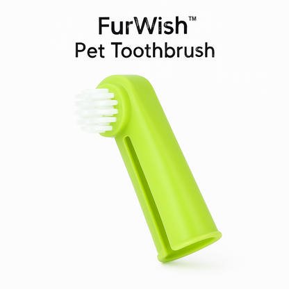 Furwish™ 3-Piece Pet Toothbrush Set – Finger & Dual-Head Brushes