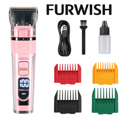FurWish™ Cordless Dog Clippers – IPX7 Waterproof Grooming Trimmer Set
