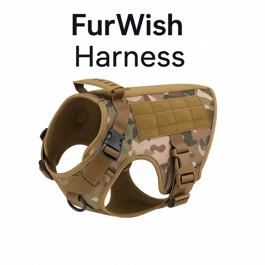 FurWish™ Tactical Dog Harness & Leash Set – Military Training Vest for All Breeds