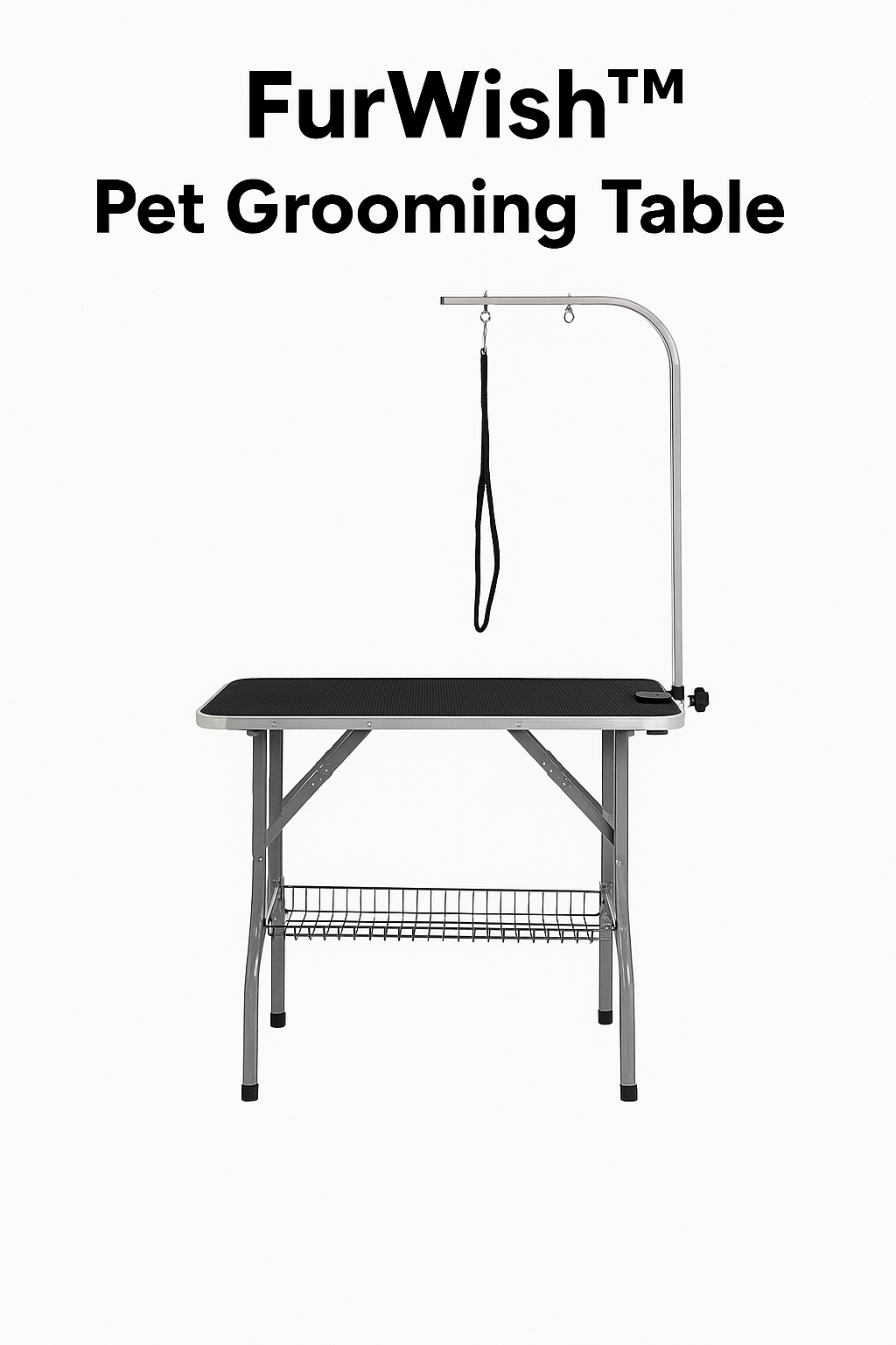 FurWish™ Pet Grooming Table – 36" x 24" Foldable Design with Adjustable Arm & Clamp