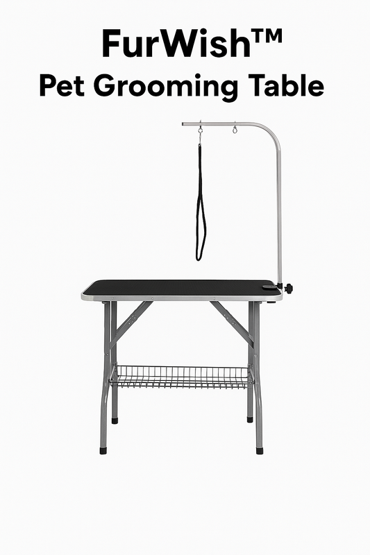 FurWish™ Pet Grooming Table – 36" x 24" Foldable Design with Adjustable Arm & Clamp
