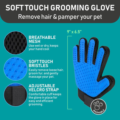 FurWish™ Pet Grooming Gloves – Deshedding & Hair Removal for Dogs & Cats