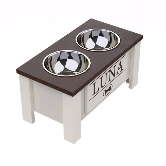FurWish™ Raised Dog Bowl Stand – Elevated Feeder with Internal Storage & Double Stainless Steel Bowls