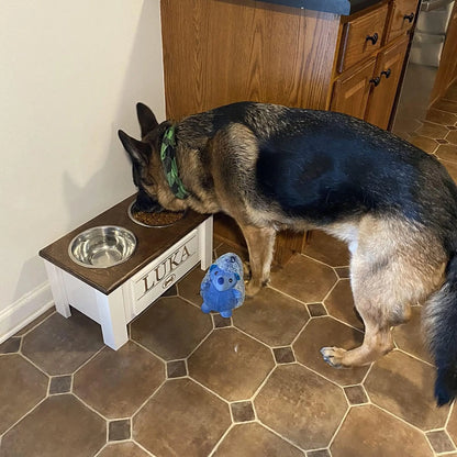 FurWish™ Raised Dog Bowl Stand – Elevated Feeder with Internal Storage & Double Stainless Steel Bowls