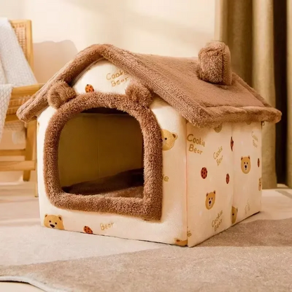 FurWish™ Foldable Pet Bed – Warm Winter Nest for Small & Medium Dogs & Cats