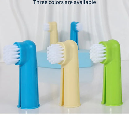Furwish™ 3-Piece Pet Toothbrush Set – Finger & Dual-Head Brushes