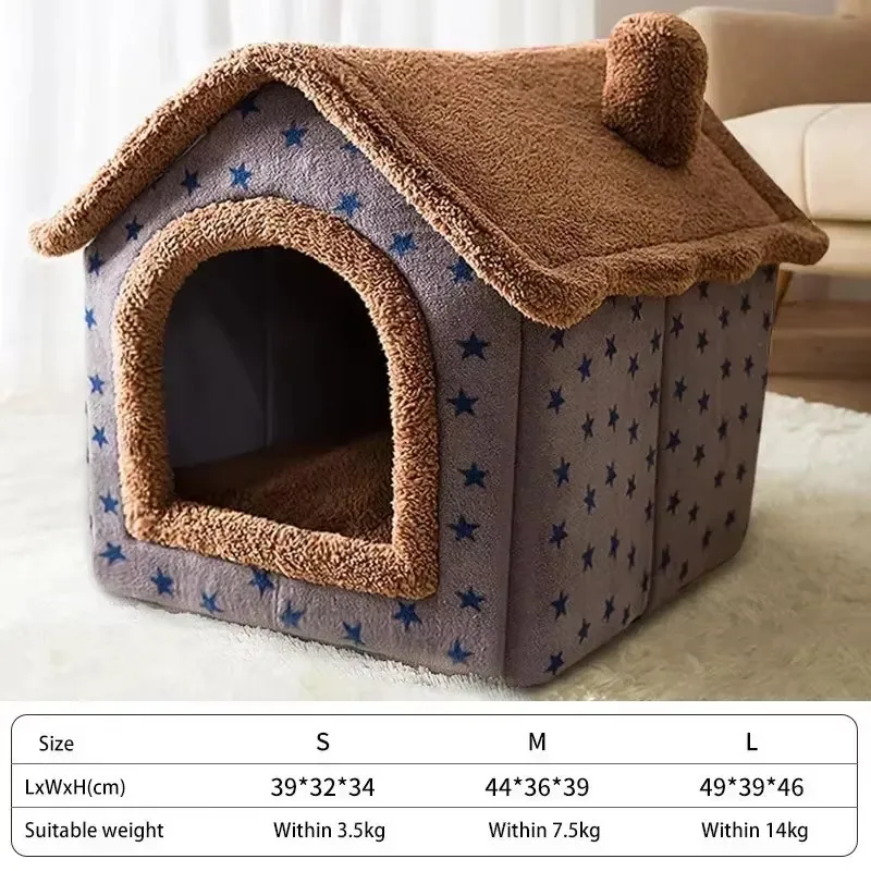 FurWish™ Foldable Pet Bed – Warm Winter Nest for Small & Medium Dogs & Cats
