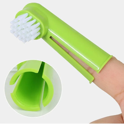 Furwish™ 3-Piece Pet Toothbrush Set – Finger & Dual-Head Brushes
