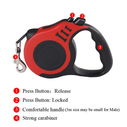 FurWish™ Retractable Dog Leash – 3m / 5m Durable Nylon Lead