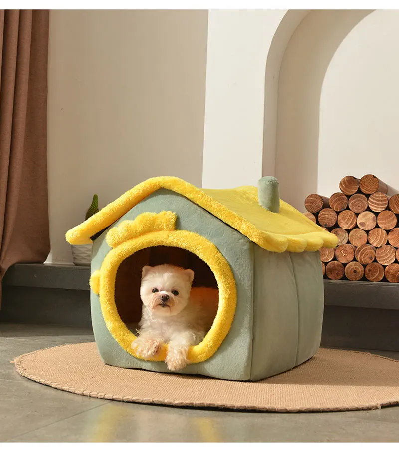 FurWish™ Foldable Pet Bed – Warm Winter Nest for Small & Medium Dogs & Cats