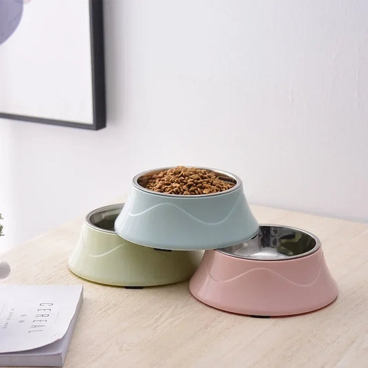 FurWish™ Non-Slip Stainless Steel Dog Bowl – Color Coated Feeding Dish for Dogs & Cats