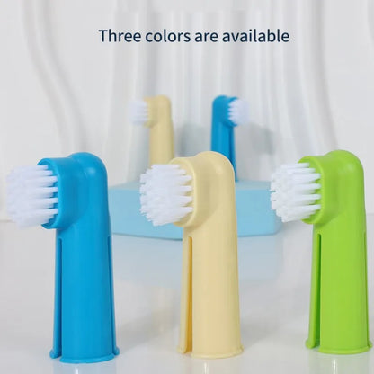 Furwish™ 3-Piece Pet Toothbrush Set – Finger & Dual-Head Brushes