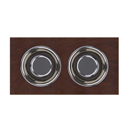 FurWish™ Raised Dog Bowl Stand – Elevated Feeder with Internal Storage & Double Stainless Steel Bowls