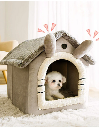 FurWish™ Foldable Pet Bed – Warm Winter Nest for Small & Medium Dogs & Cats