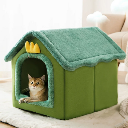 FurWish™ Foldable Pet Bed – Warm Winter Nest for Small & Medium Dogs & Cats