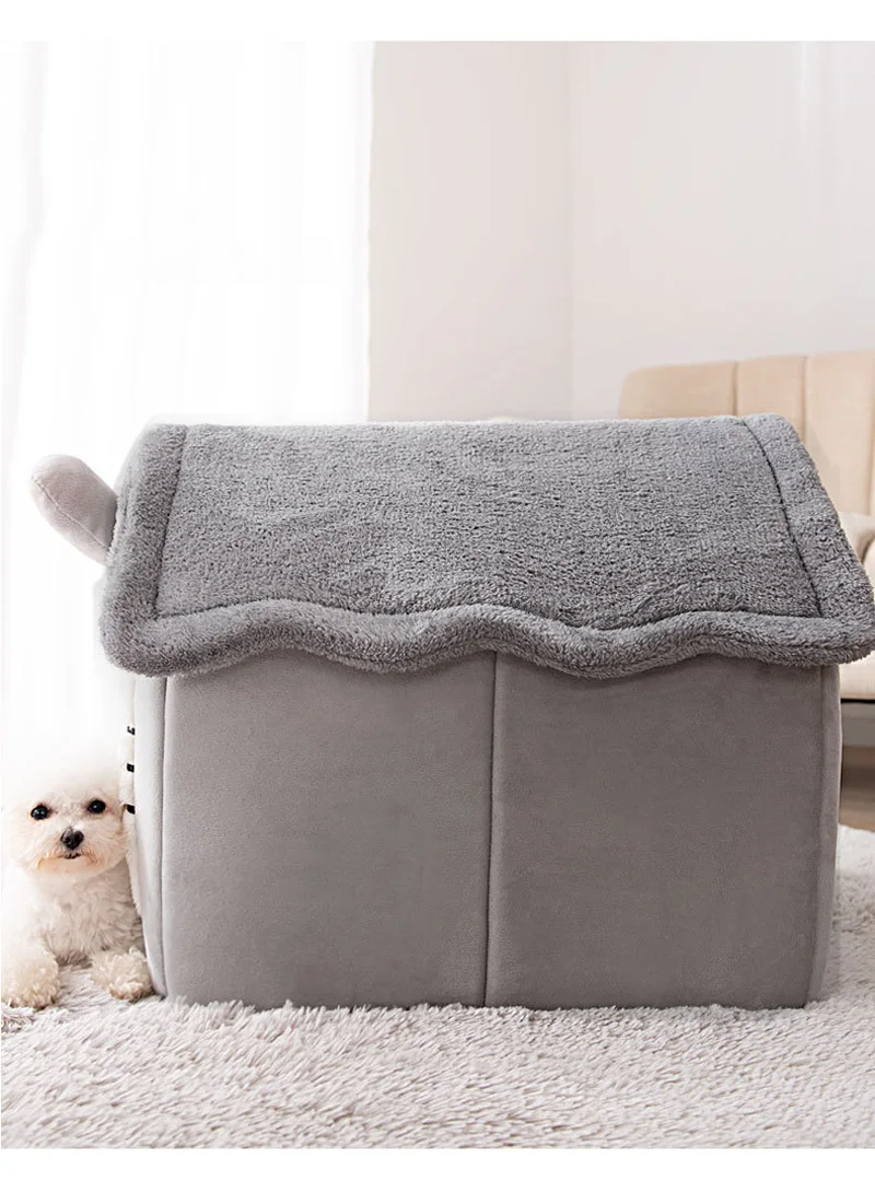 FurWish™ Foldable Pet Bed – Warm Winter Nest for Small & Medium Dogs & Cats