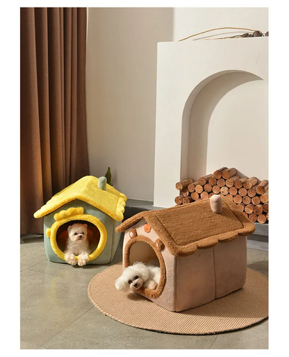 FurWish™ Foldable Pet Bed – Warm Winter Nest for Small & Medium Dogs & Cats