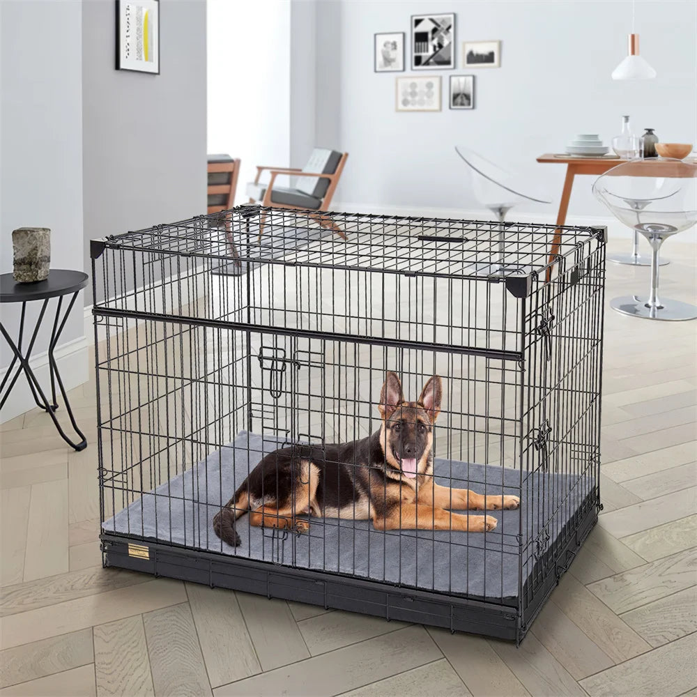 Large Orthopaedic Dog Bed Waterproof Cushion Pet Mattress 2 In 1 Pet Dog Crate Bed with Removable Washable Cover Indoor Outdoor