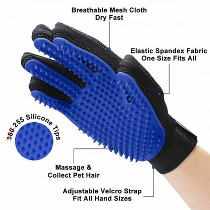FurWish™ Pet Grooming Gloves – Deshedding & Hair Removal for Dogs & Cats