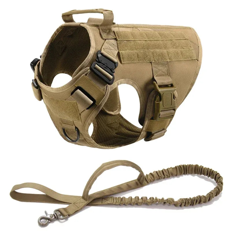 FurWish™ Tactical Dog Harness & Leash Set – Military Training Vest for All Breeds