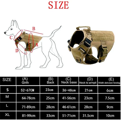FurWish™ Tactical Dog Harness & Leash Set – Military Training Vest for All Breeds