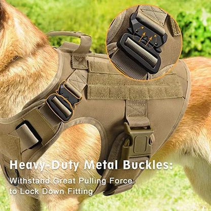 FurWish™ Tactical Dog Harness & Leash Set – Military Training Vest for All Breeds