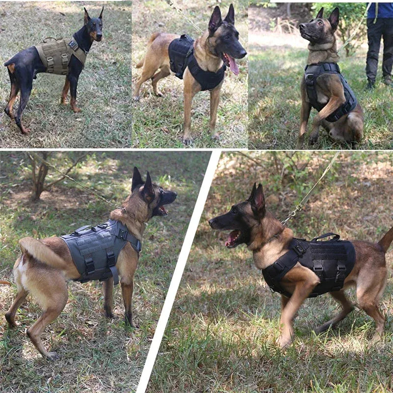 FurWish™ Tactical Dog Harness & Leash Set – Military Training Vest for All Breeds