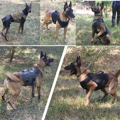 FurWish™ Tactical Dog Harness & Leash Set – Military Training Vest for All Breeds