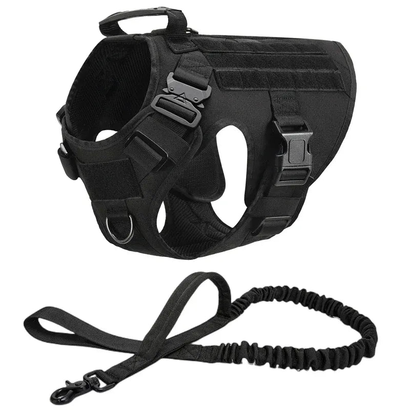 FurWish™ Tactical Dog Harness & Leash Set – Military Training Vest for All Breeds