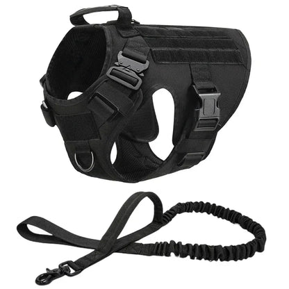 FurWish™ Tactical Dog Harness & Leash Set – Military Training Vest for All Breeds