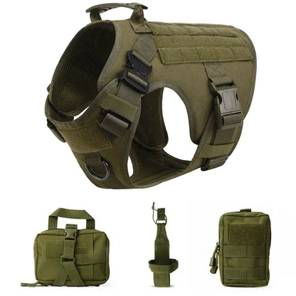 FurWish™ Tactical Dog Harness & Leash Set – Military Training Vest for All Breeds