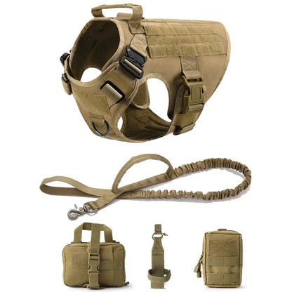 FurWish™ Tactical Dog Harness & Leash Set – Military Training Vest for All Breeds
