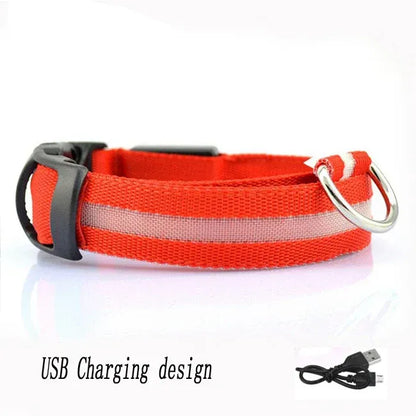 FurWish™ LED Dog Collar – USB Rechargeable Night Safety Necklace
