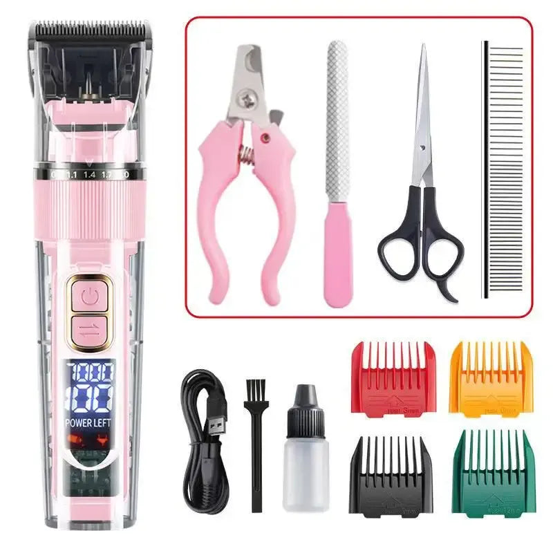 FurWish™ Cordless Dog Clippers – IPX7 Waterproof Grooming Trimmer Set